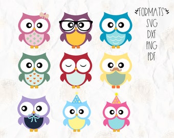 Owl, birds, party theme SVG (layered), PNG, DXF for cricut, silhouette studio, vinyl decal, t shirt design, scrapbooking, cutting machines