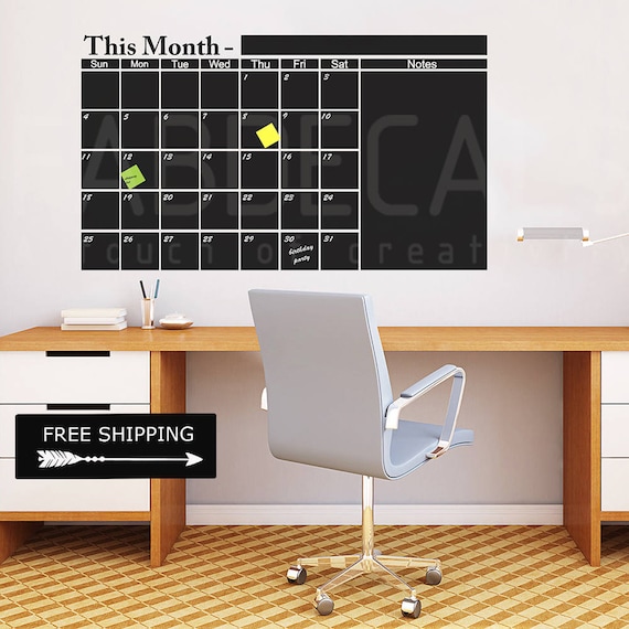 Office wall Calendar Wall Decal Large Wall Calendar