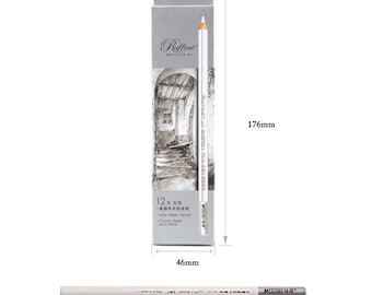 12pc Artist Pastel White Pencils Crayon Drawing Charcoal Sketch Pastel Chalk