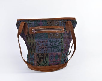 Kilim Tapestry and Leather Purse