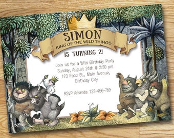 Where The Wild Things Are Birthday Invitation // Digital File Only