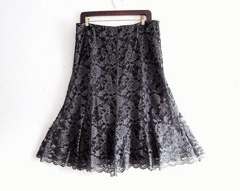 Charcol Lace Gored Skirt