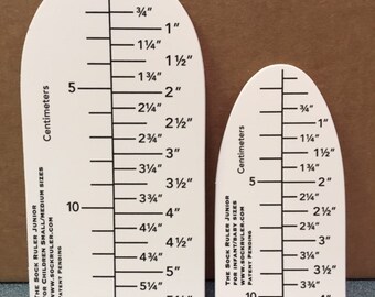 Sock Ruler Jr., Sock Measuring Tape, Knitting Ruler, Made in USA Ruler, Knitting Ruler Childrens Socks, Knitting Notions, Childrens Ruler
