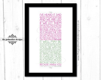 Printable Wicked Broadway Musical Lyrics For Good Digital Word