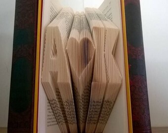 Custom Name Word Phrase Folded Book Art Unique wedding gift Wedding table centerpiece Bride and Groom gift Mr and Mrs Gift Save the date