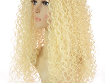 Light Blonde Spiral Afro Lace front Wig