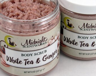 Sugar Scrub - White Tea & Ginger - Shea Butter - Gifts for Women - Emulsified Scrub - Gift for Mom - Body Polish - Whipped Scrub