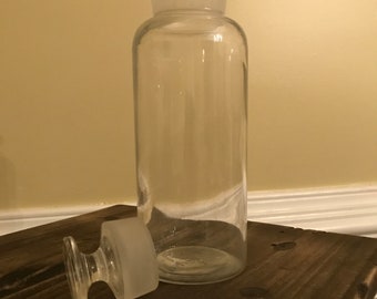 Apothecary glass vintage antique wavy glass bottle