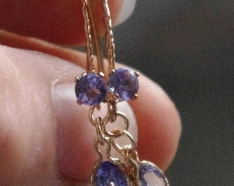 Natural Tanzanites in 14kt Gold-fill earrings