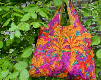 Batik reversible handmade Tote