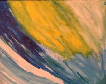 Abstract Blue and Yellow Painting