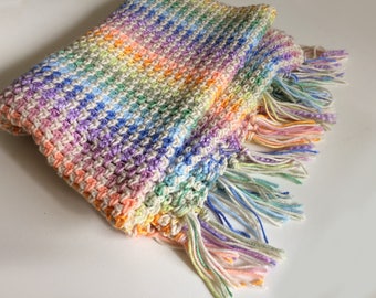 Pastel Rainbow Striped Baby Blanket