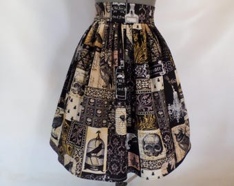 Edgar Allan Poe, Nevermore, High Waist Book Skirt