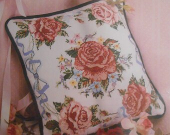 Candamar Designs Pink Roses Pillow 30725 Needlepoint Kit NEW SEALED
