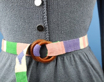 Multi color woven vintage belt