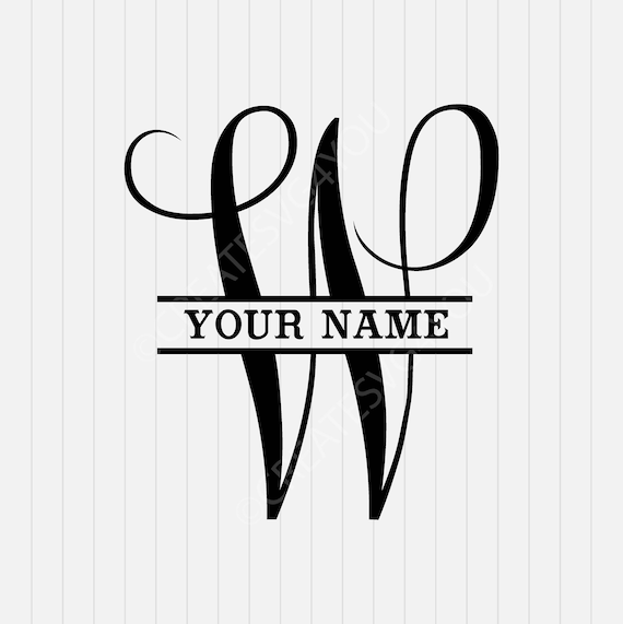 Download W Split Monogram SVG Split letter W SVG svg dxf eps