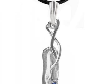 Sterling silver Ballet shoe pendant