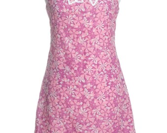 Vintage Re Worked 1970's Pink Floral Shift Dress 8 - www.brickvintage.com