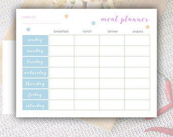 Meal Plan Printable, Meal Planner Printable, Meal Planning, Weekly Meal Planner, Printable Planner, Winter Planner, Spring Design