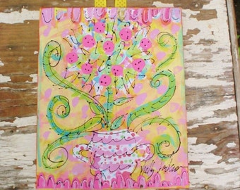Topiary Collage Painting Made To Order Any Colors
