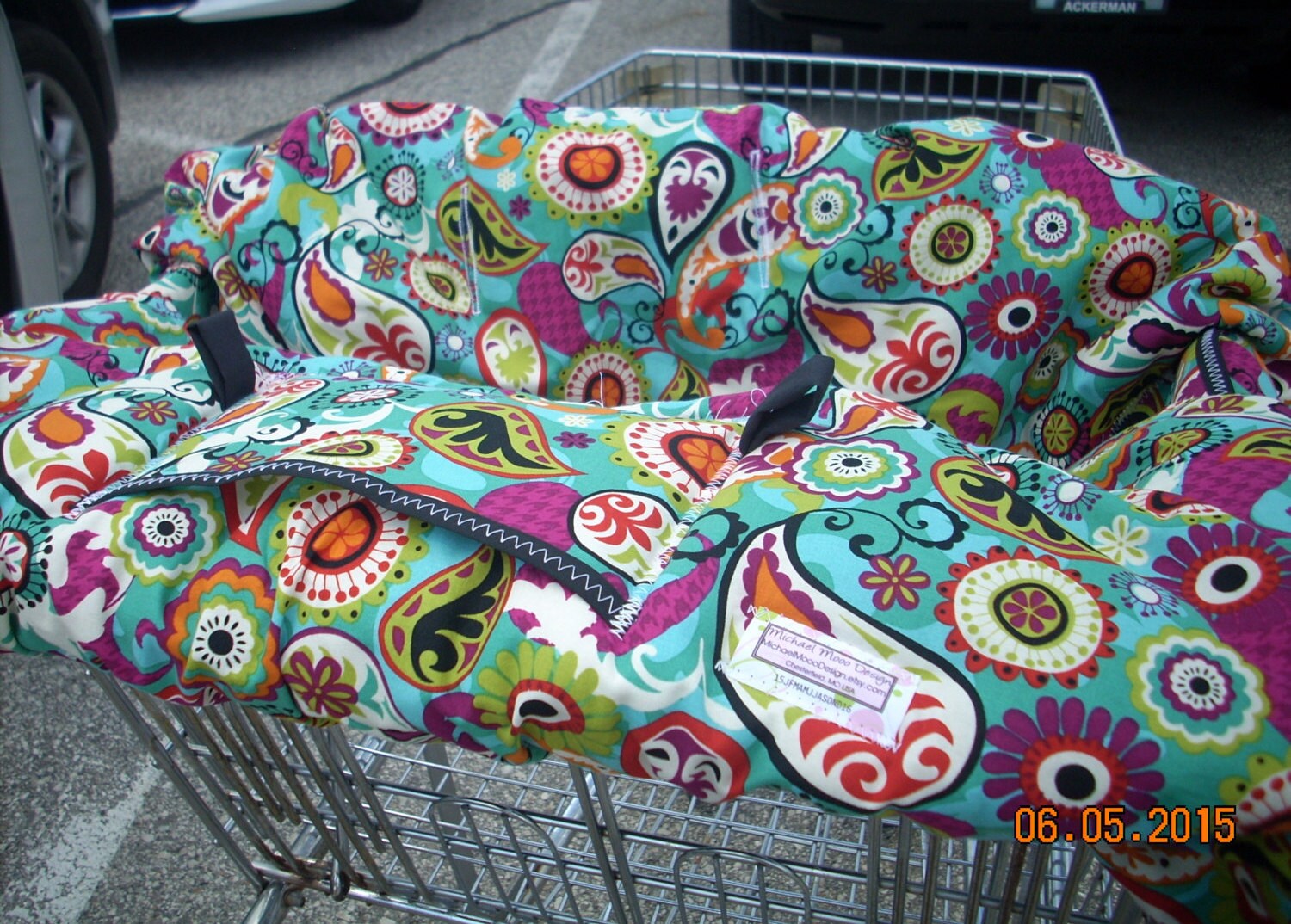 Shopping Cart cover for boy or girl.....Funky Paisley shopping