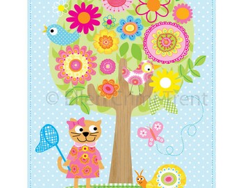 Kids Wall Art-Spring time friends- Nursery decor