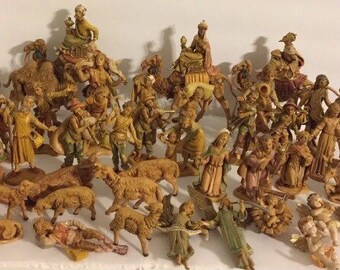Lot Vintage Assorted Fontanini Depose Italy Roman Nativity Set Figures 1983 spider