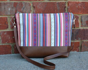 Southwestern Ethnic Bohemian Tribal Style Fabric Handbag Purse