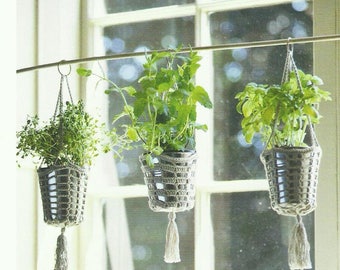 Herb Hanging Holders Crochet PDF Pattern Instant Download