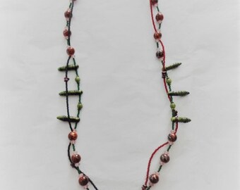 Jasper Gemstone and Glass Necklace