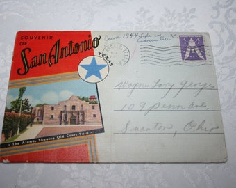 Vintage Postcard Pack 1944 Foldout Postcard Packet of San Antonio, Texas