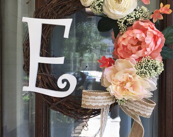 Vintage Initial Wreath