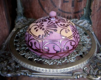Terracotta Trinket Box, Hand Painted Box, Ceramic Box, Trinket Box, Vintage Box, Jewellery Box, Keepsake Box, Jewelry Box, Unusual Box