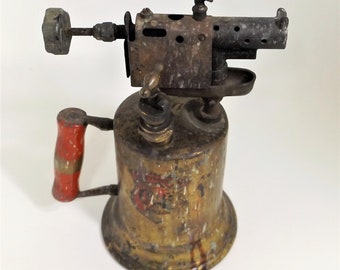 Vintage Clayton & Lambert Brass Blow Torch, made in Detroit c.1921, Steampunk Decor