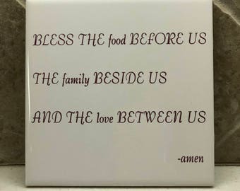 Handmade Kitchen Prayer Trivet/ hotplate