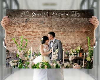 1st anniversary gift, paper anniversary gift, anniversary gift for wife, anniversary gift for husband, wedding vows poster