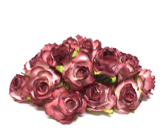 Deep Burgundy And White Classic Rose Cr035