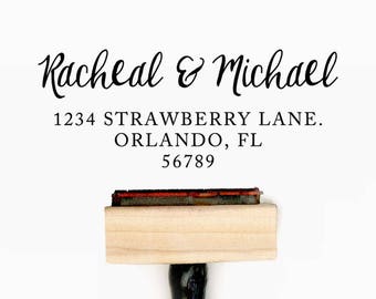 Custom Return Address Pre-Designed Rubber Stamp - Branding, Packaging, Invitations, Party, Wedding Favors - A010
