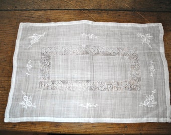 White Square Linen Doily