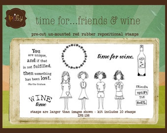 Clearance - Unity - Ippity Stamp Set - Time for..friends & wine