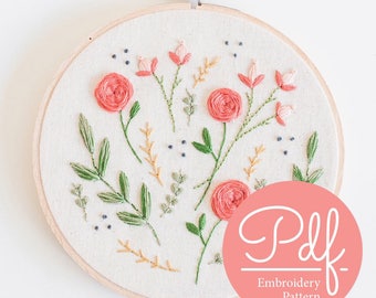 FLORAL BURST - Embroidery pattern - PDF Digital Download