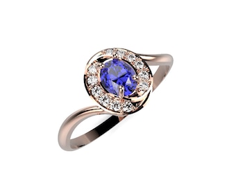 Sapphire Rose Gold Ring Rose Gold Sapphire Engagement Ring Sapphire Ring Sapphire in Rose Gold Rose Gold Sapphire Ring December Birthstone