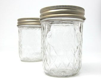 Vintage Ball Jars 7 oz Quilted Crystal 1970s Canning Jars