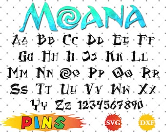 Moana font svg,dxf/Moana alphabet /Moana letters for Design,Print,Silhouette, Cricut