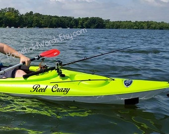 Kayak Vinyl Decal Sticker, Kayak name Stickers, Custom boat decals, Jet Ski, Canoe, Water Vessel Decals, Choose Your Size, Color and Font