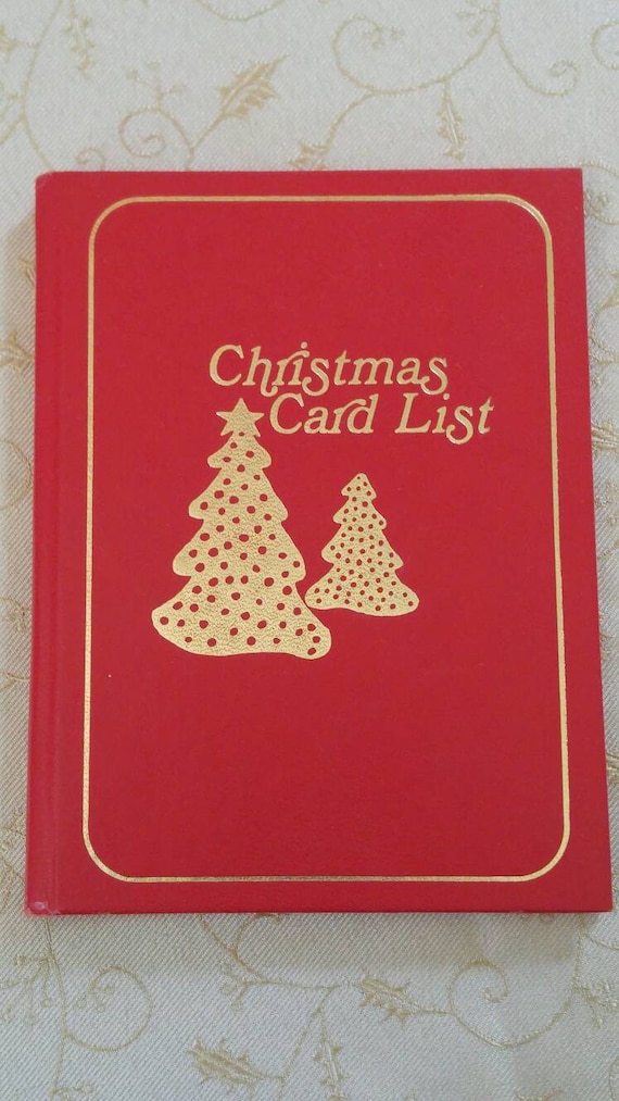 vintage christmas card list address book