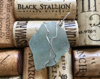 Seafoam Sea Glass Pendant