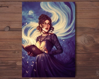 A5 - Witch and spellbook card