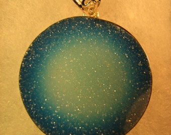 Blue Druzy with Sterling Silver Pendant
