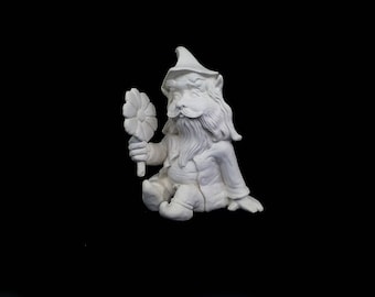 Sitting Gnome with Flower